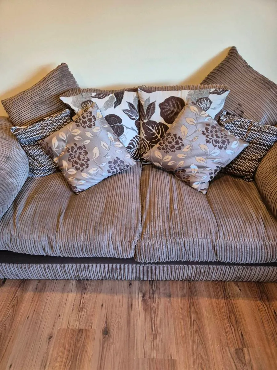 Three seater sofas (3) and footstool - Image 4