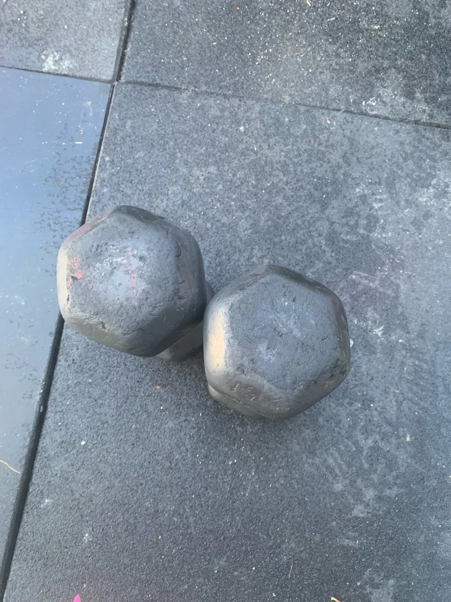 Dumbbells Rubber Hex 10kg - Image 3
