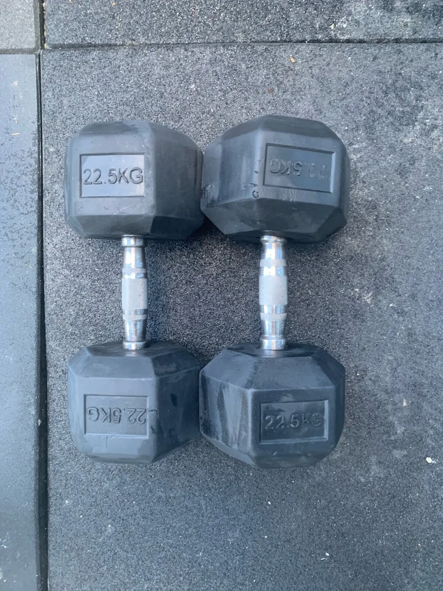 Dumbbells Rubber Hex 22.5kg - Image 4