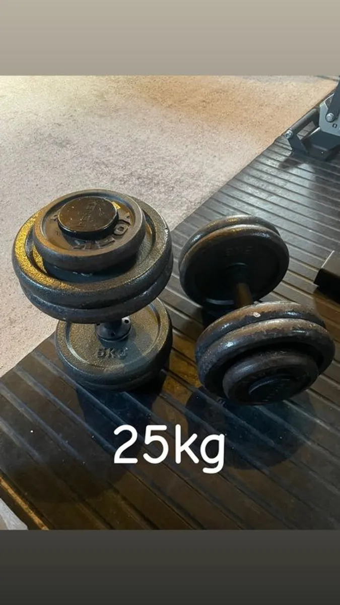 Adjustable Dumbbells with 80kg of plates - Image 3