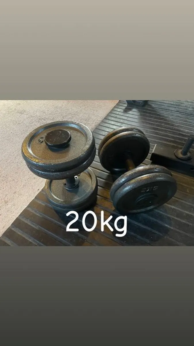 Adjustable Dumbbells with 80kg of plates - Image 4