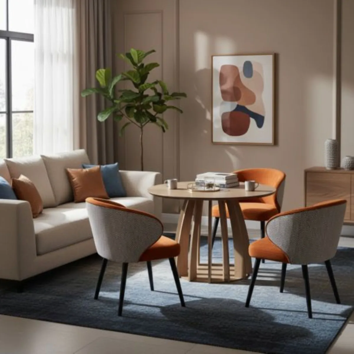 Aurora Modern Round Dining Table 100cm - Image 2