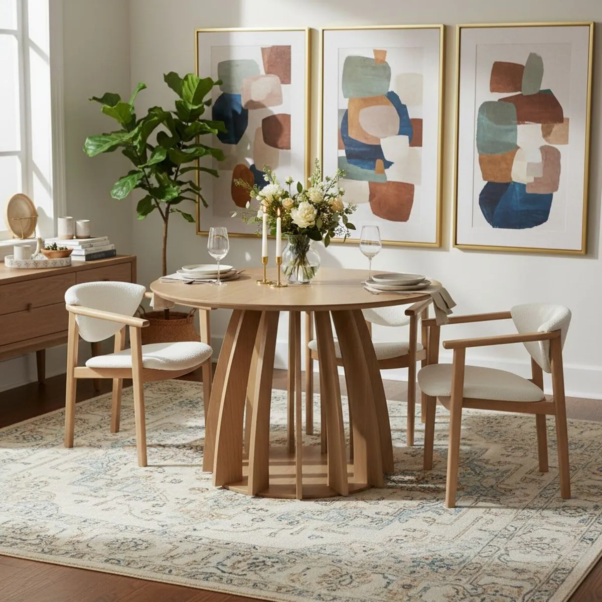 Aurora Modern Round Dining Table 100cm - Image 3