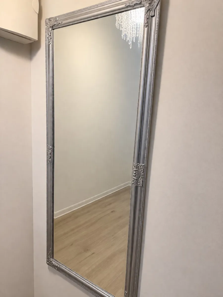 Elegant Large Silver Ornate Mirror – Like New - Image 1