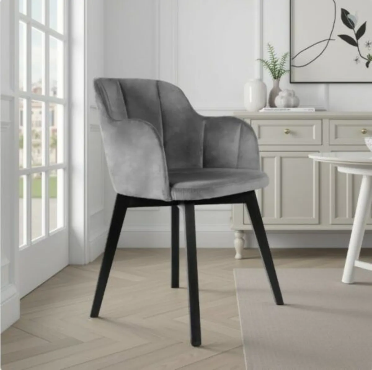 Stockholm Modern Bucket Chair with Channel Tufting - Image 2