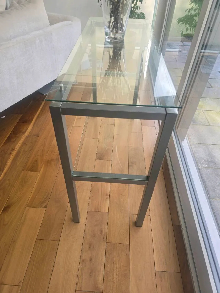 Glass and metal console table - Image 2