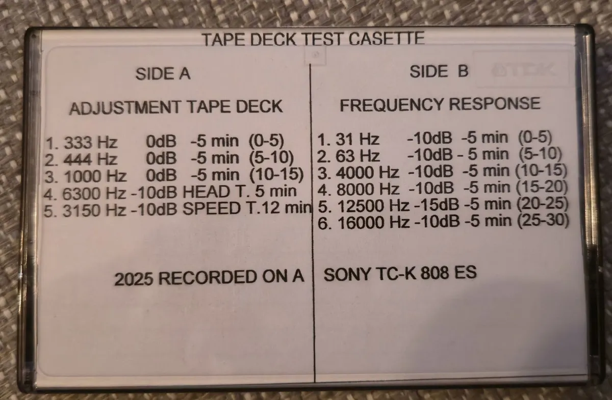 SERVICE CASSETTE FOR SETTING UP THE TAPE RECORDER - Image 1