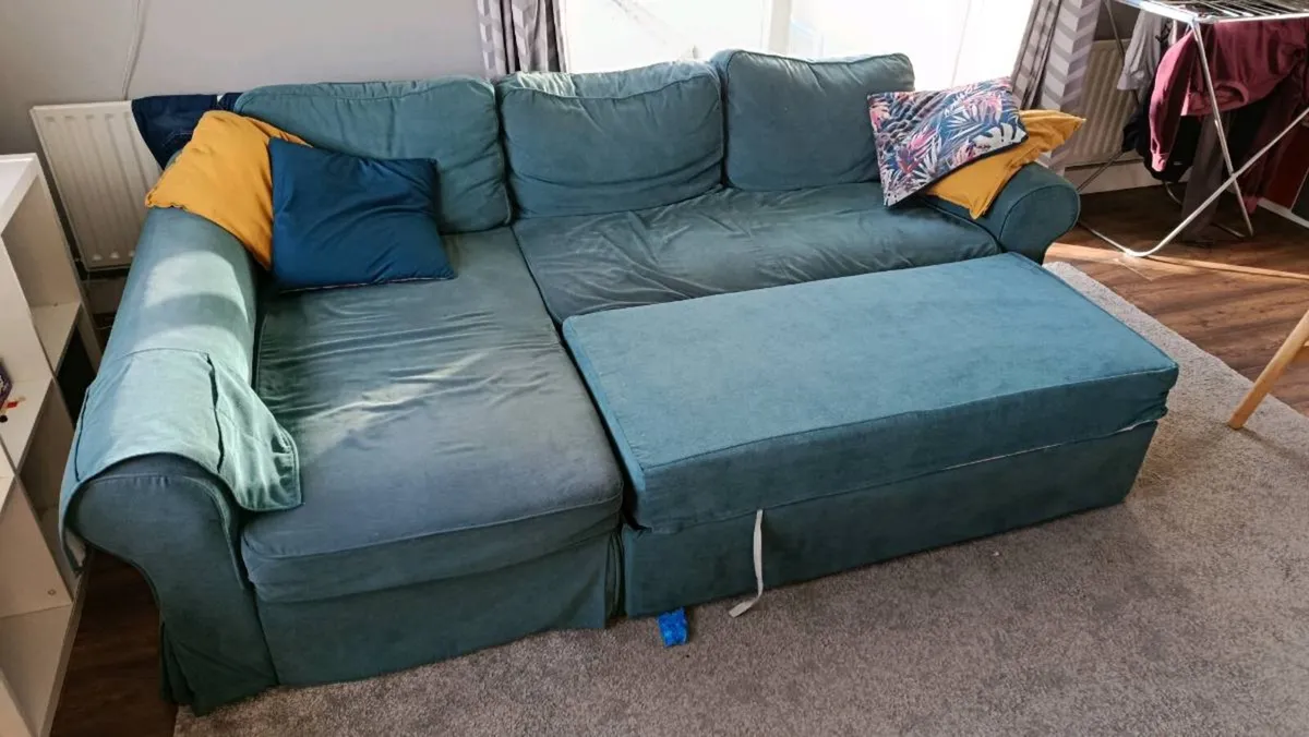 Ikea Backbro sofabed with chaise lounge - Image 2