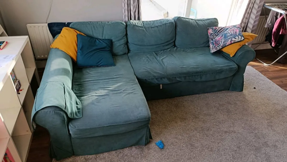 Ikea Backbro sofabed with chaise lounge - Image 1