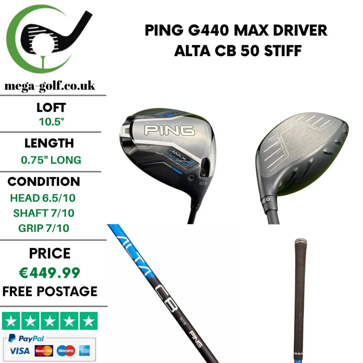 Ping G440 Max Driver / 10.5° / Alta Cb 50 Stiff - Image 1