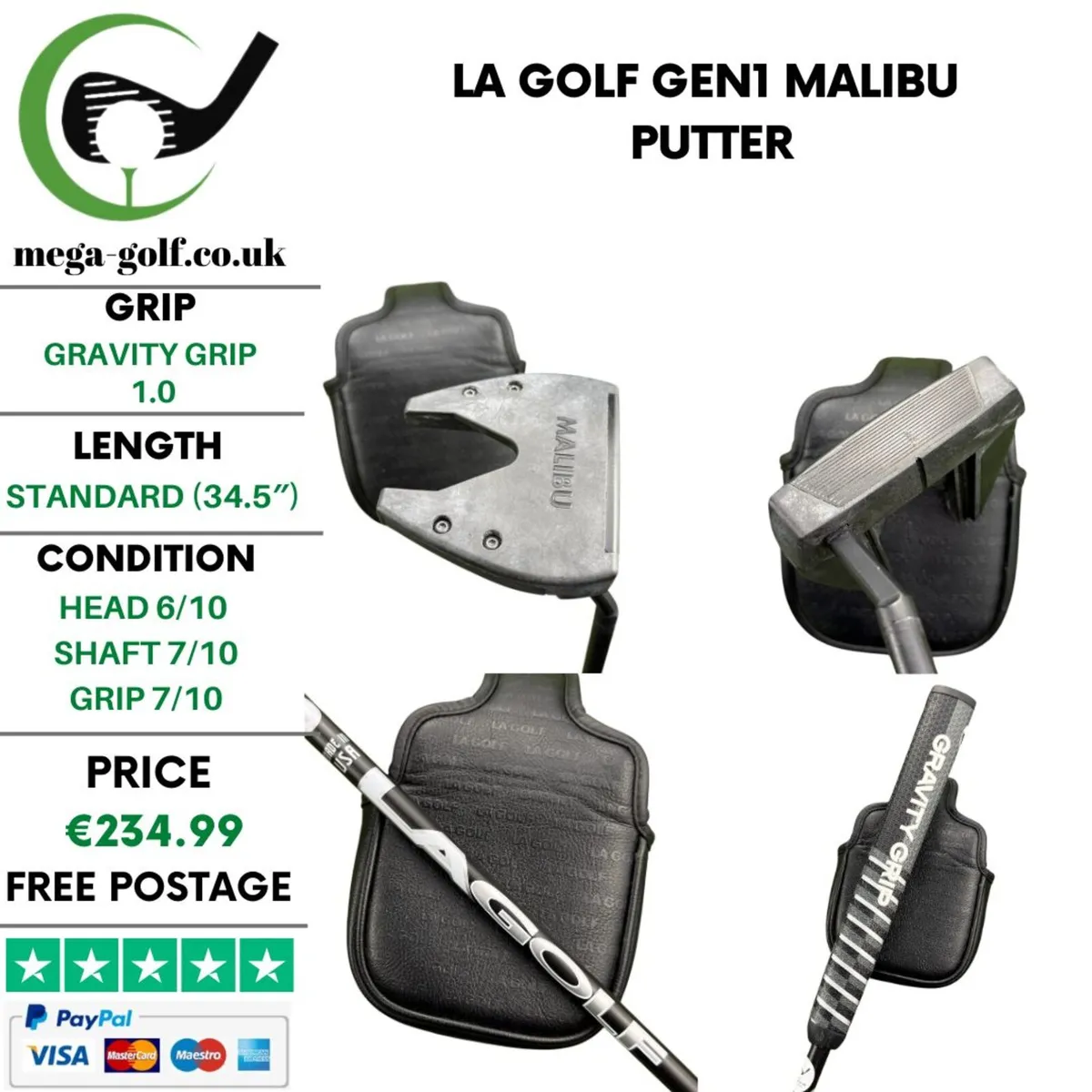 LA Golf Gen1 Malibu Putter / 34.5" - Image 1
