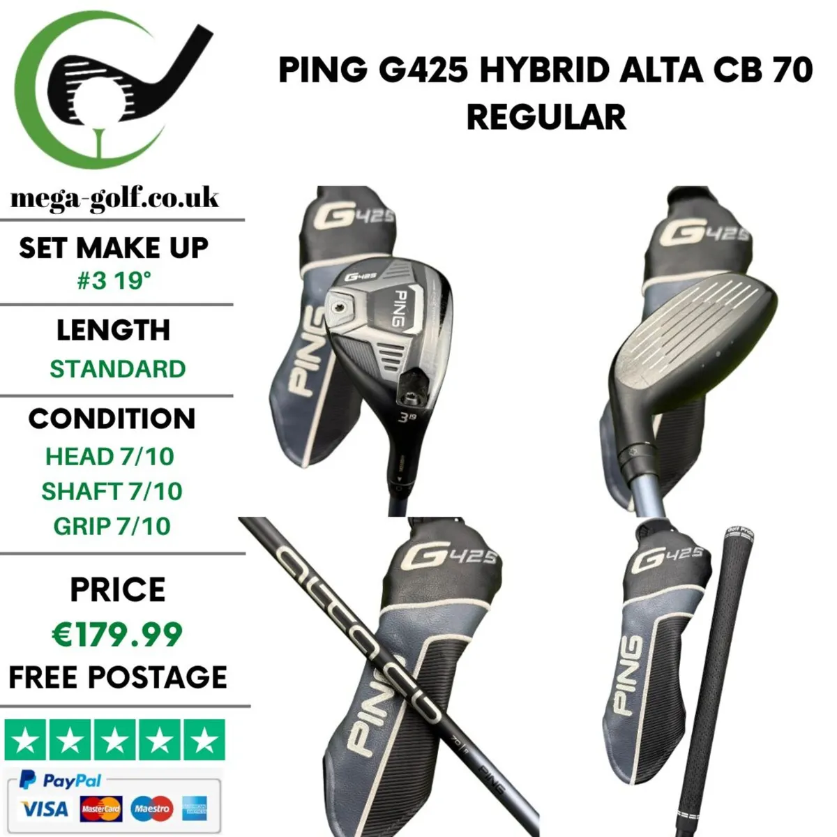 Ping G425 Hybrid / #3 19° / Alta CB 70 Regular - Image 1
