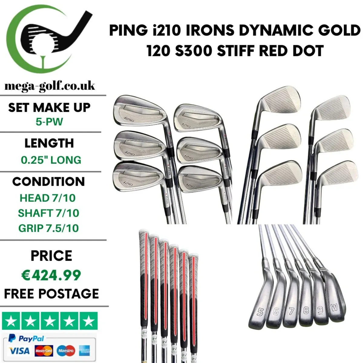 Ping i210 Irons / 5-Pw / Stiff / Red Dot - Image 1