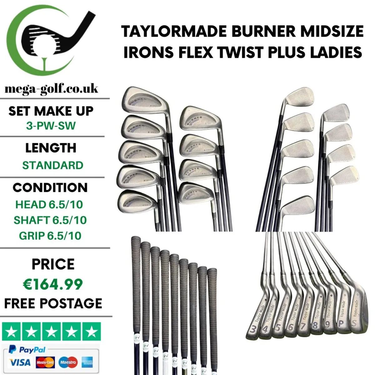 Taylormade Burner Midsize Irons / 3-Pw-Sw / Ladies - Image 1