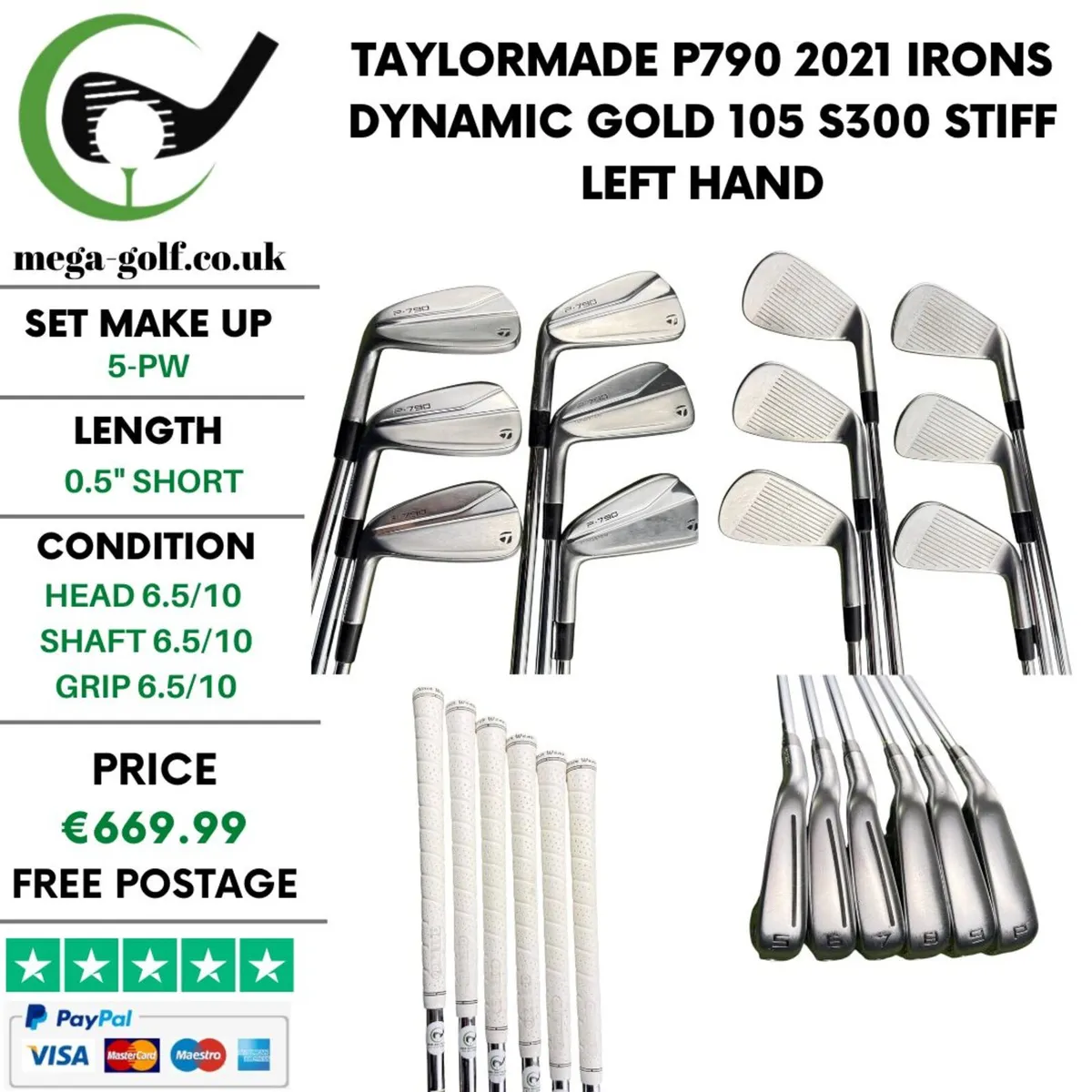 Taylormade P790 2021 Irons / 5-Pw / Stiff - Image 1