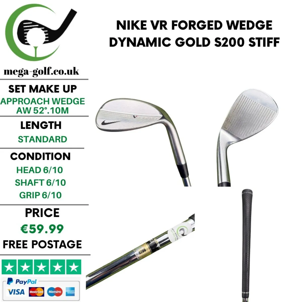 Nike VR Forged Wedge Aw 52°.10M / Stiff - Image 1