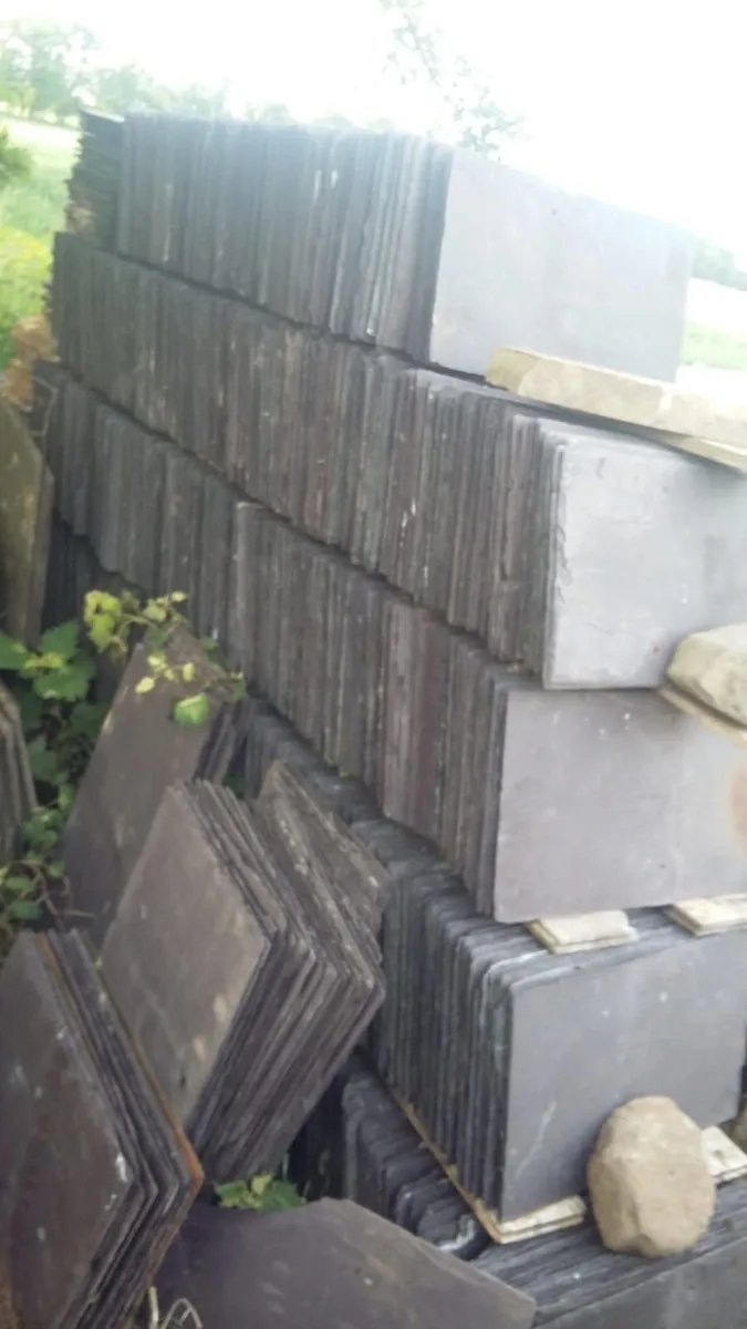 Bangor slates chimney pots floor ridge roof tiles - Image 1