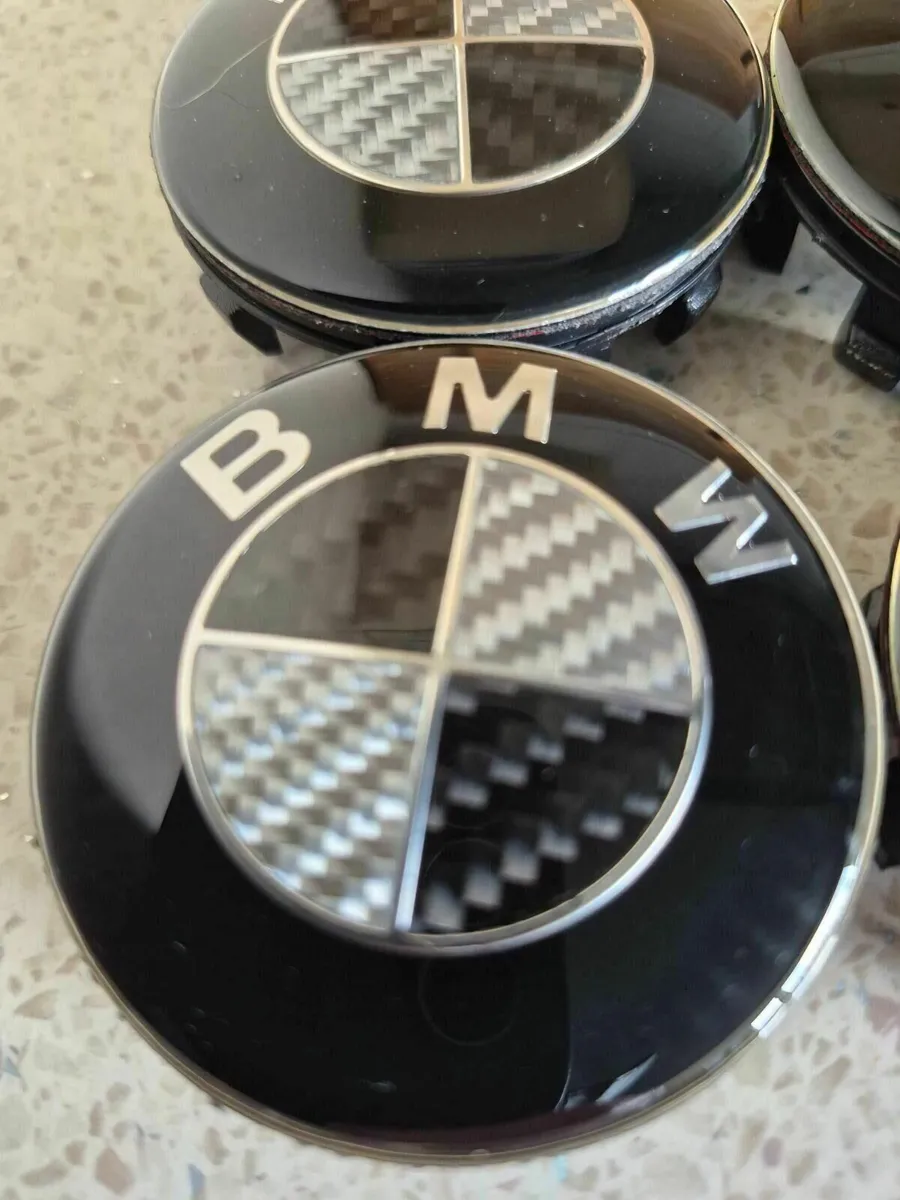 Carbon Fibre Centre 56mm Caps (Black) FREE POST - Image 1