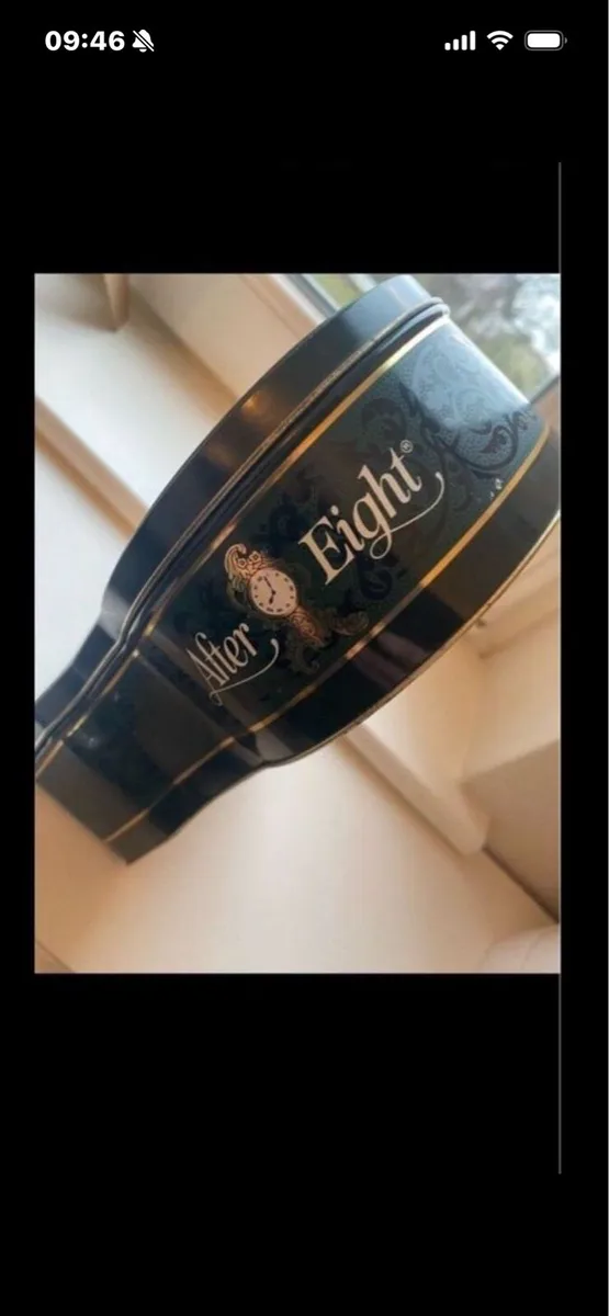 Vintage After Eight Clock Shaped Metal Box - Image 4