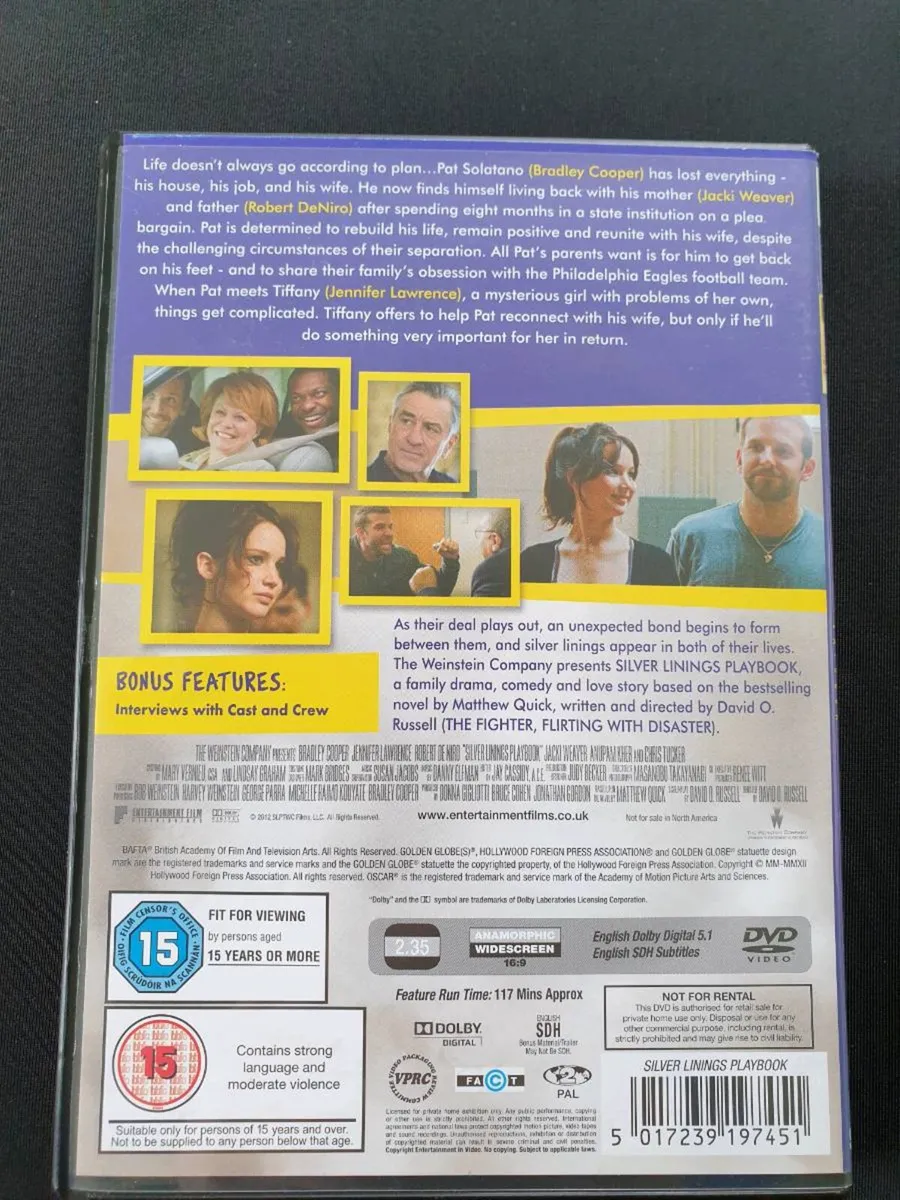 Silver Linings Playbook 2012 DVD Bradley Cooper - Image 2