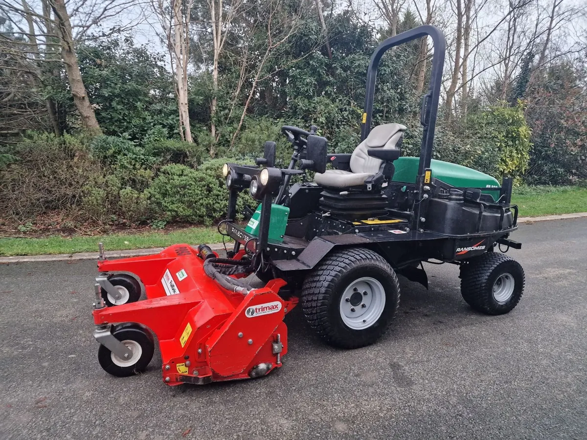 Ransomes HR300 ride on mower with Trimax flail - Image 1
