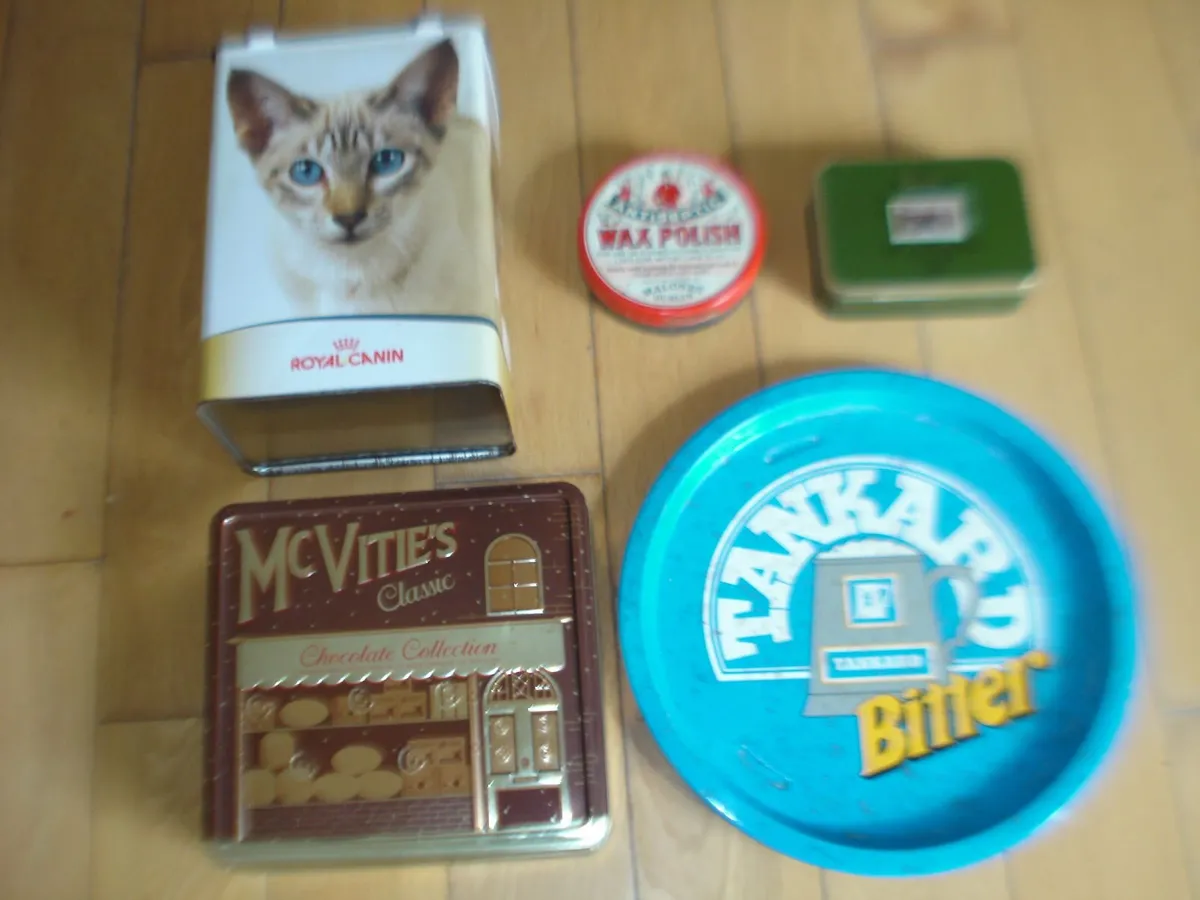 COLLECTOR METAL TIN BOXES & TRAY. - Image 1