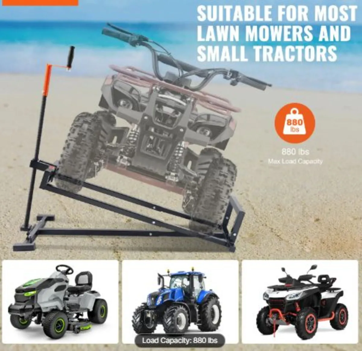 Ride on Lawn Mower Lift Jack, 880 Lbs Weight - Image 2