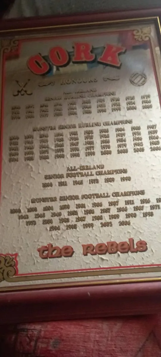 CORK GAA MEMORABILIA DECORATIVE MIRROW - Image 4