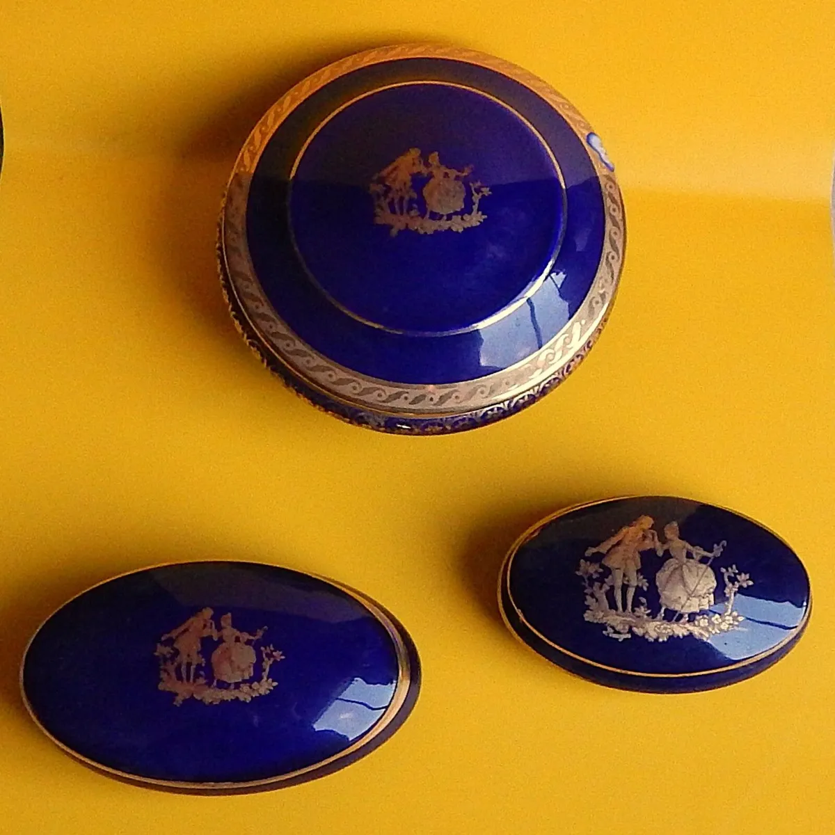 3 Limoges French Porcelain Trinket Boxes - Image 1