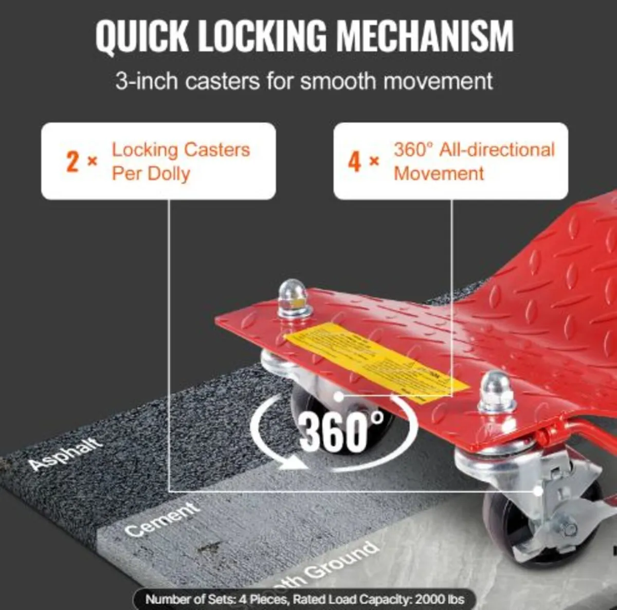 Wheel Dolly, 8000 lbs Capacity Heavy-Duty Steel - Image 3