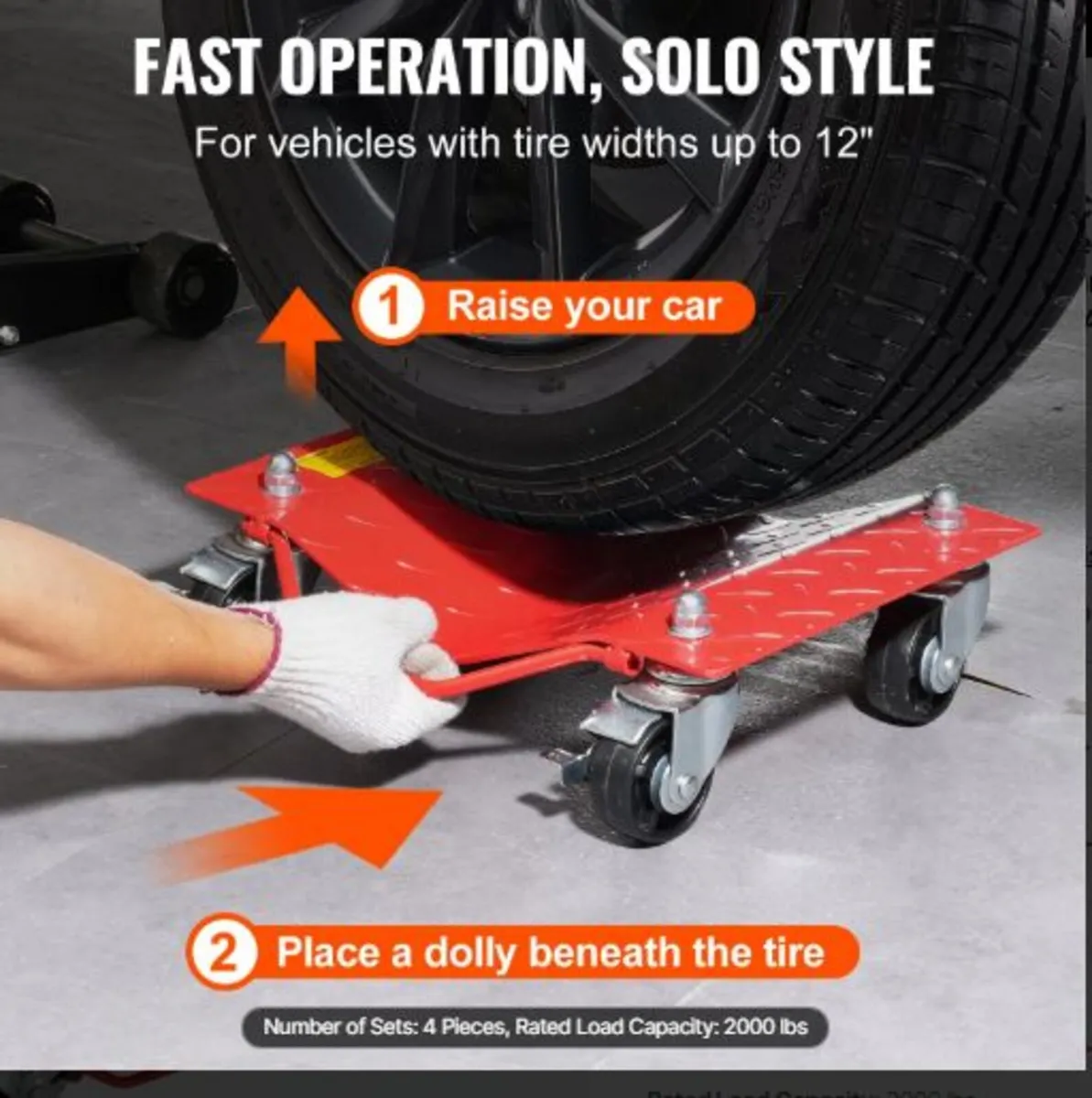 Wheel Dolly, 8000 lbs Capacity Heavy-Duty Steel - Image 4