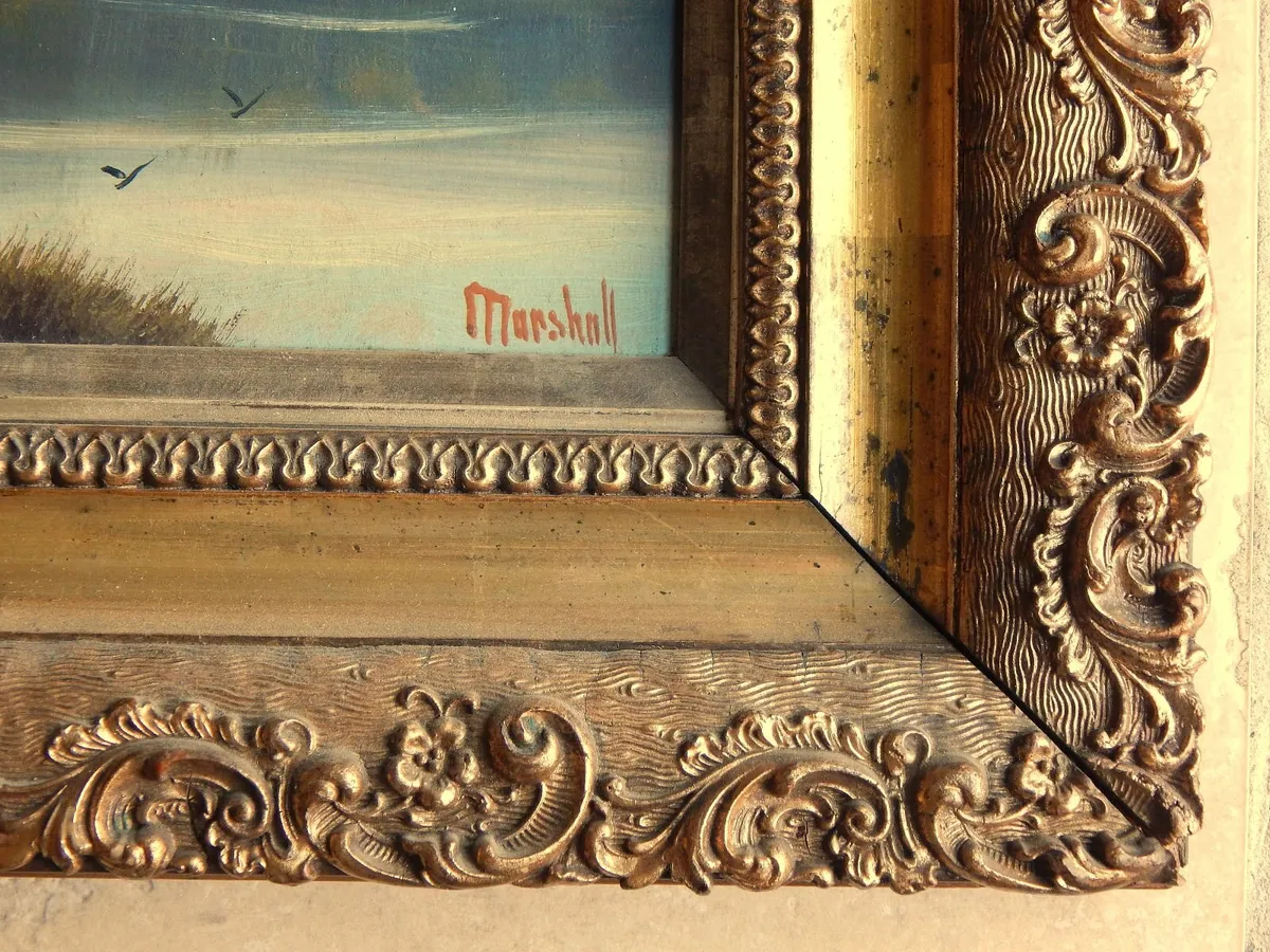 Vintage Signed Oil on Board Landscape Painting - Image 4