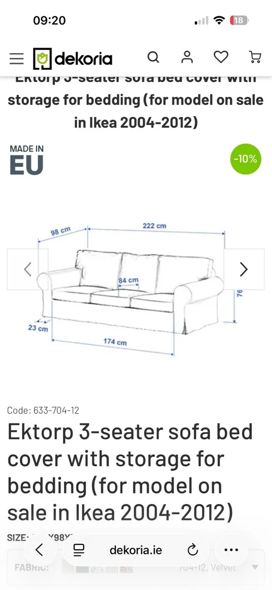 Ikea 3 seat sofa - Image 1