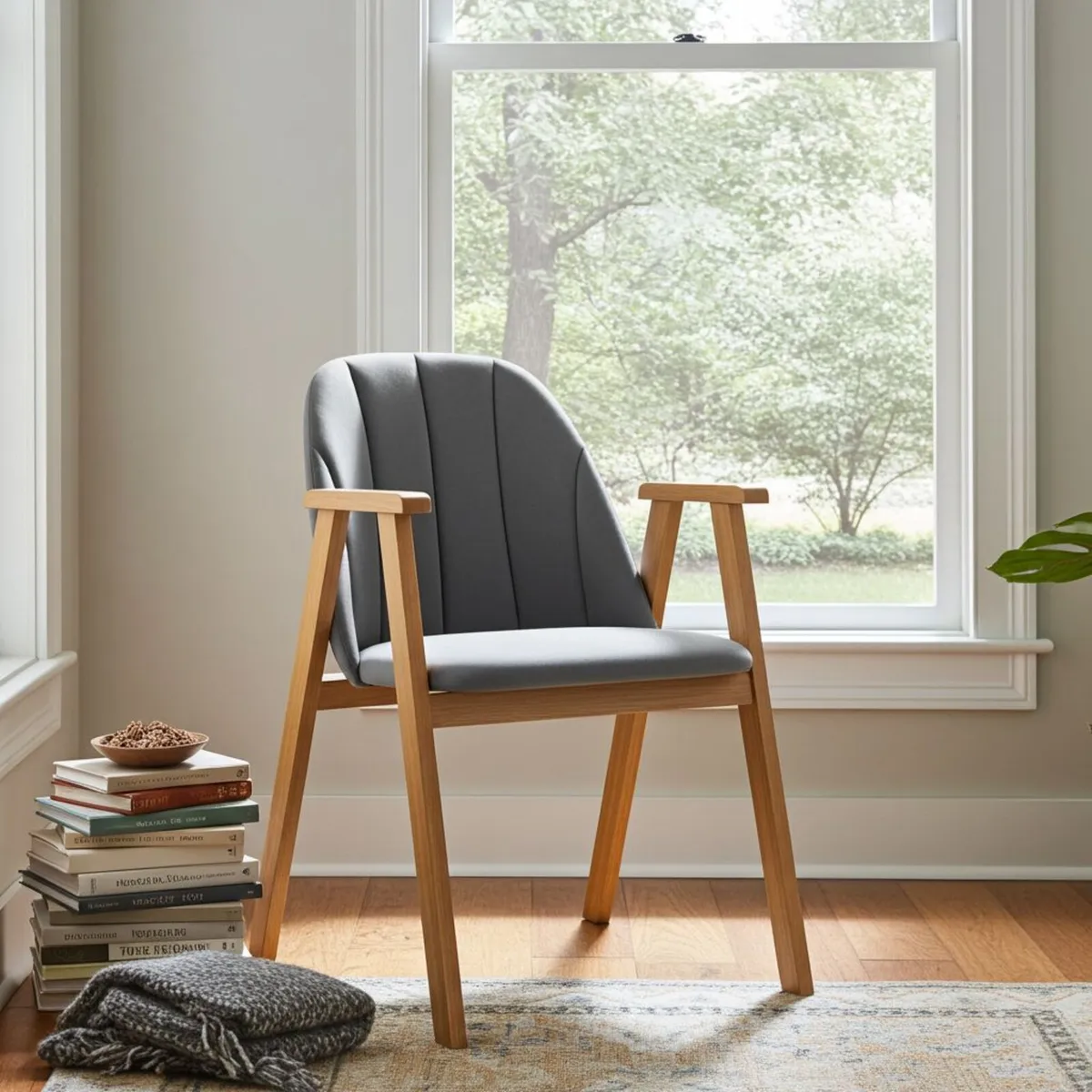 Modern Beech Dining Chair - Image 1