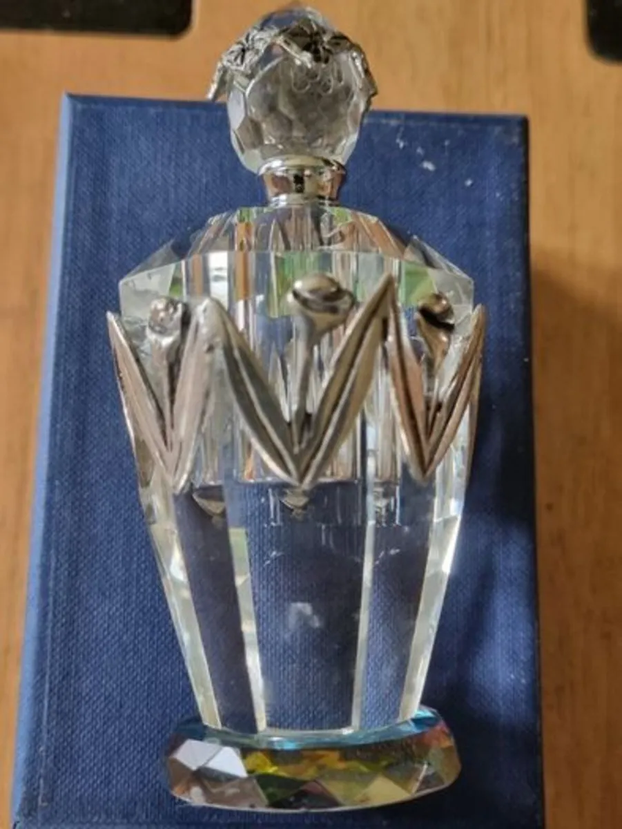 Glass Perfume Bottle With Pewter Decorations - Image 4