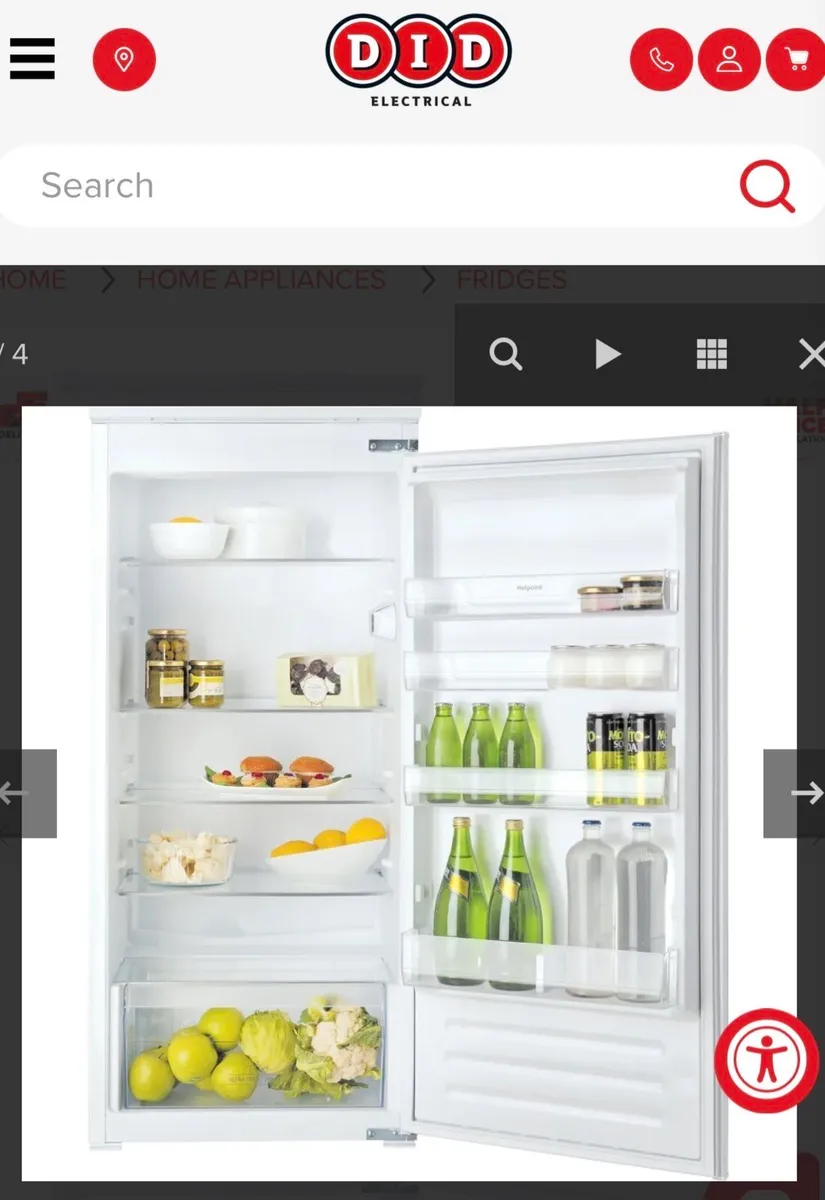 Hotpoint 209L Integrated Tall Fridge - White