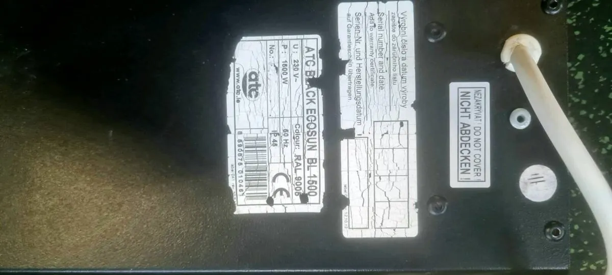 ECOSUN Wall Mounted Infared Heater 1500w - Image 2