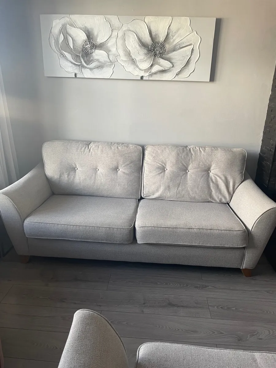 Grey 3 seater and 2 seater sofas - Image 1