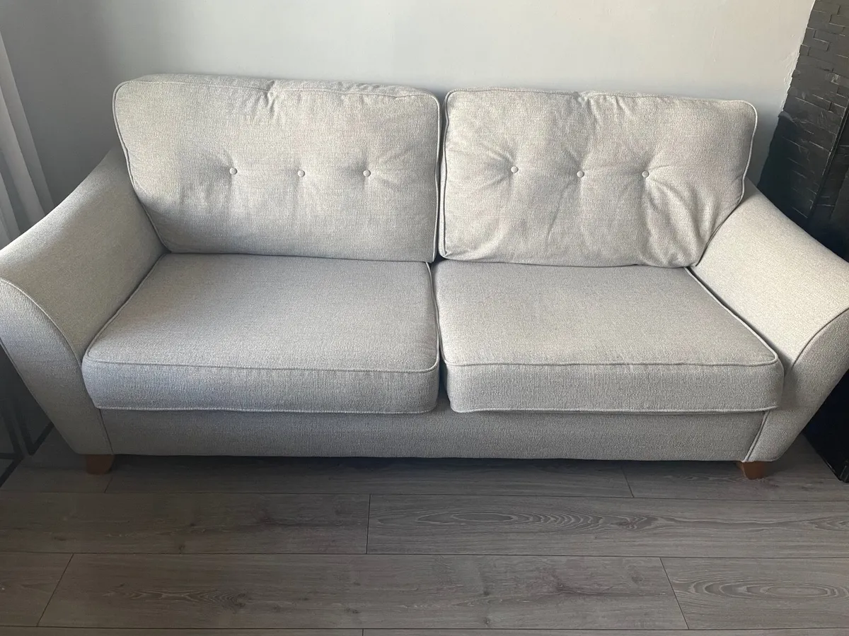 Grey 3 seater and 2 seater sofas - Image 4
