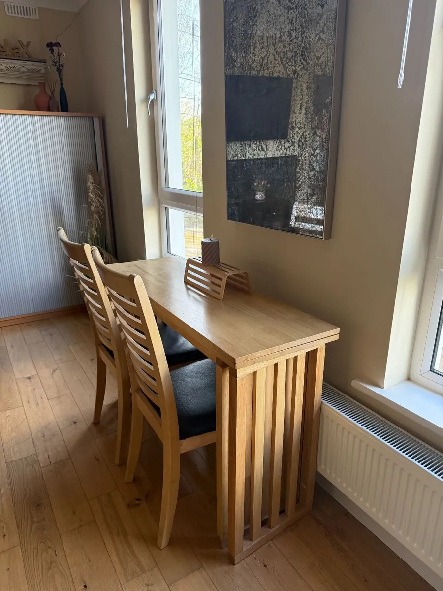 Foldable kitchen or dining room table + 4 chairs - Image 1