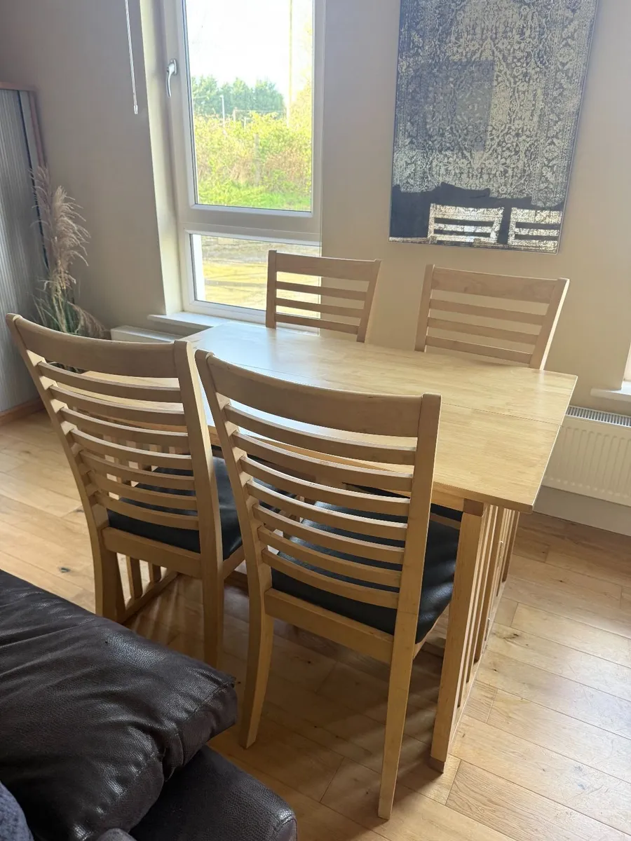 Foldable kitchen or dining room table + 4 chairs - Image 3