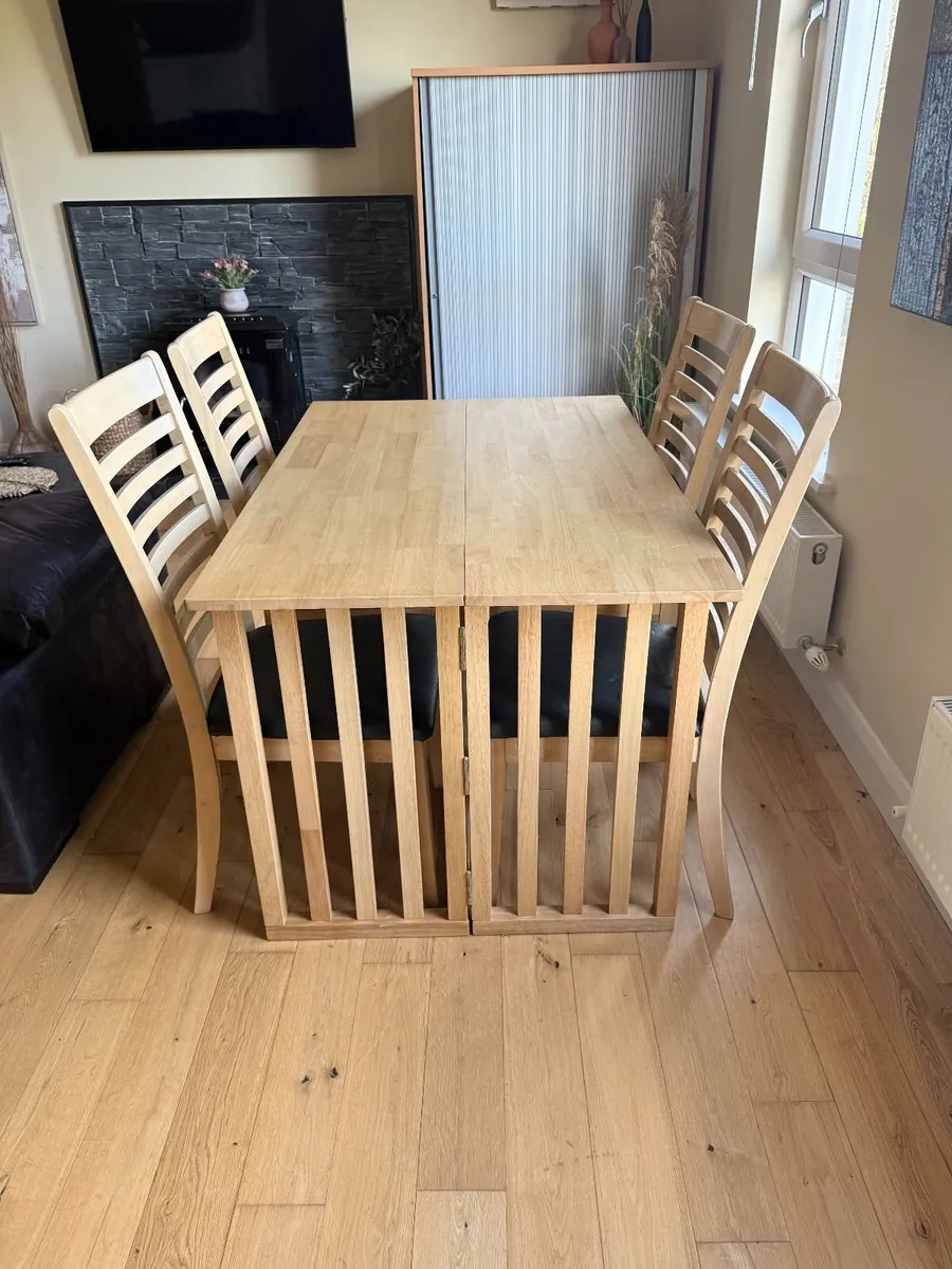 Foldable kitchen or dining room table + 4 chairs - Image 4