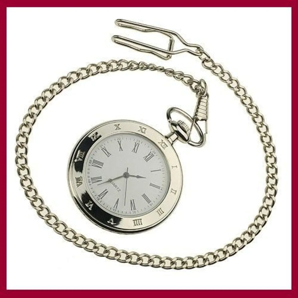 Large dial pocket watch and chain, Free Post - Image 1