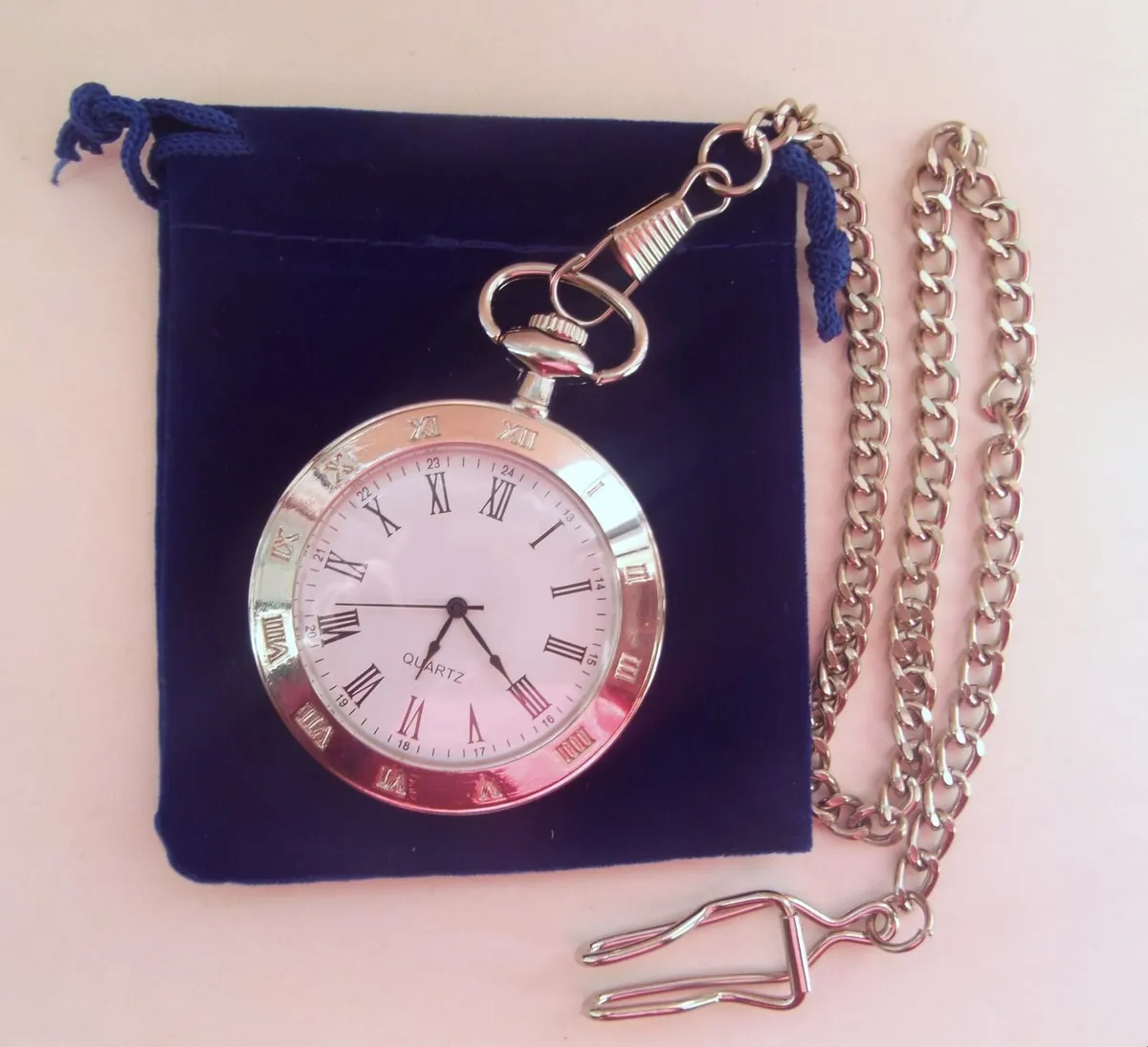 Large dial pocket watch and chain, Free Post - Image 2