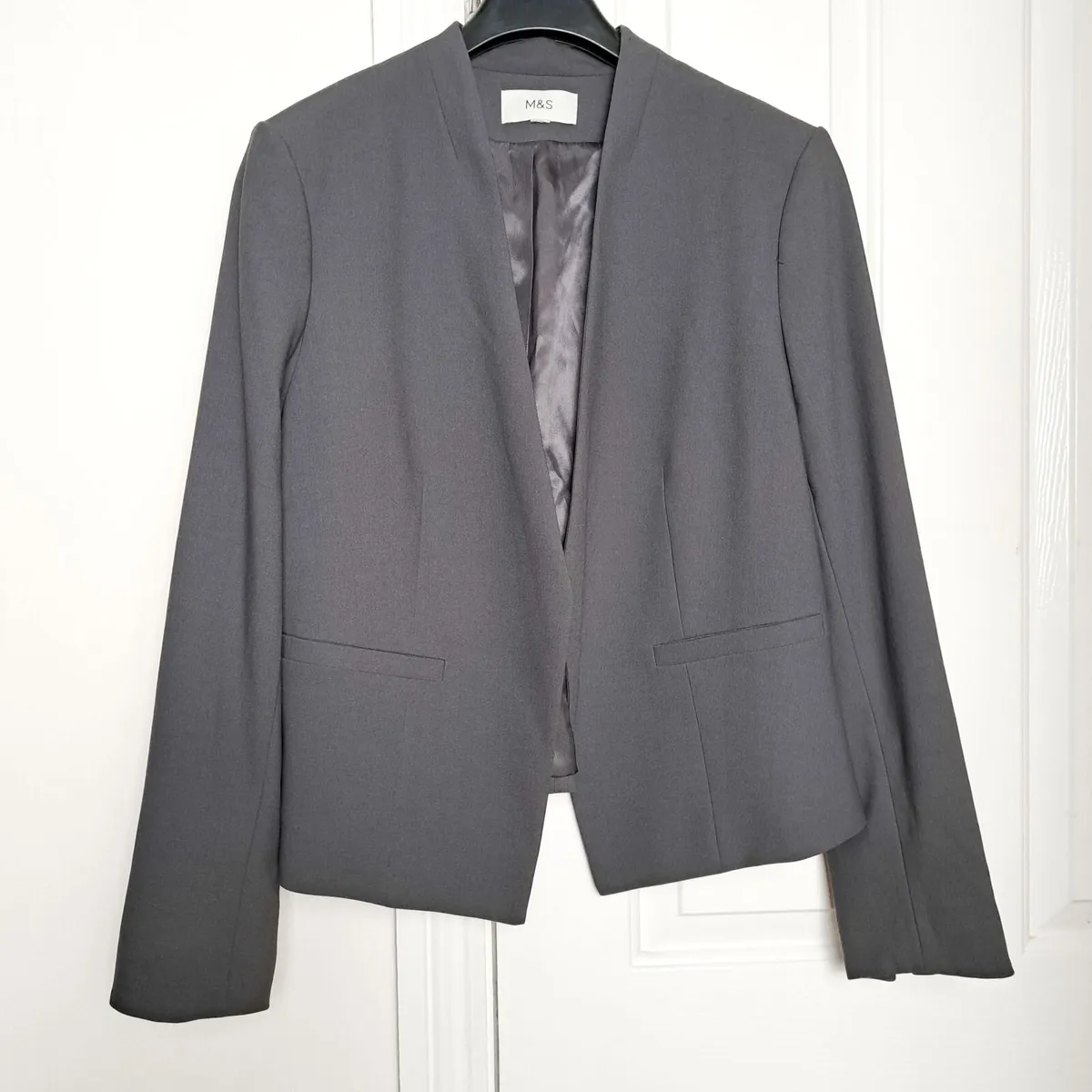 Marks & Spencer Grey Open Front Blazer 14UK/42EU - Image 1