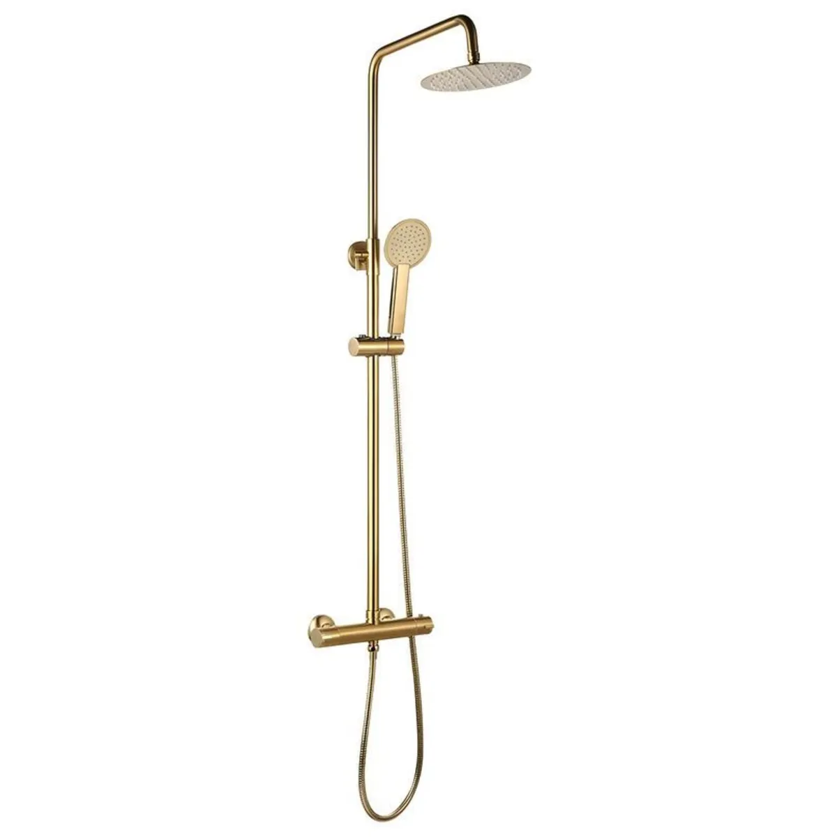 Shower Set Round with Thermo Valve | Brushed Brass - Image 1