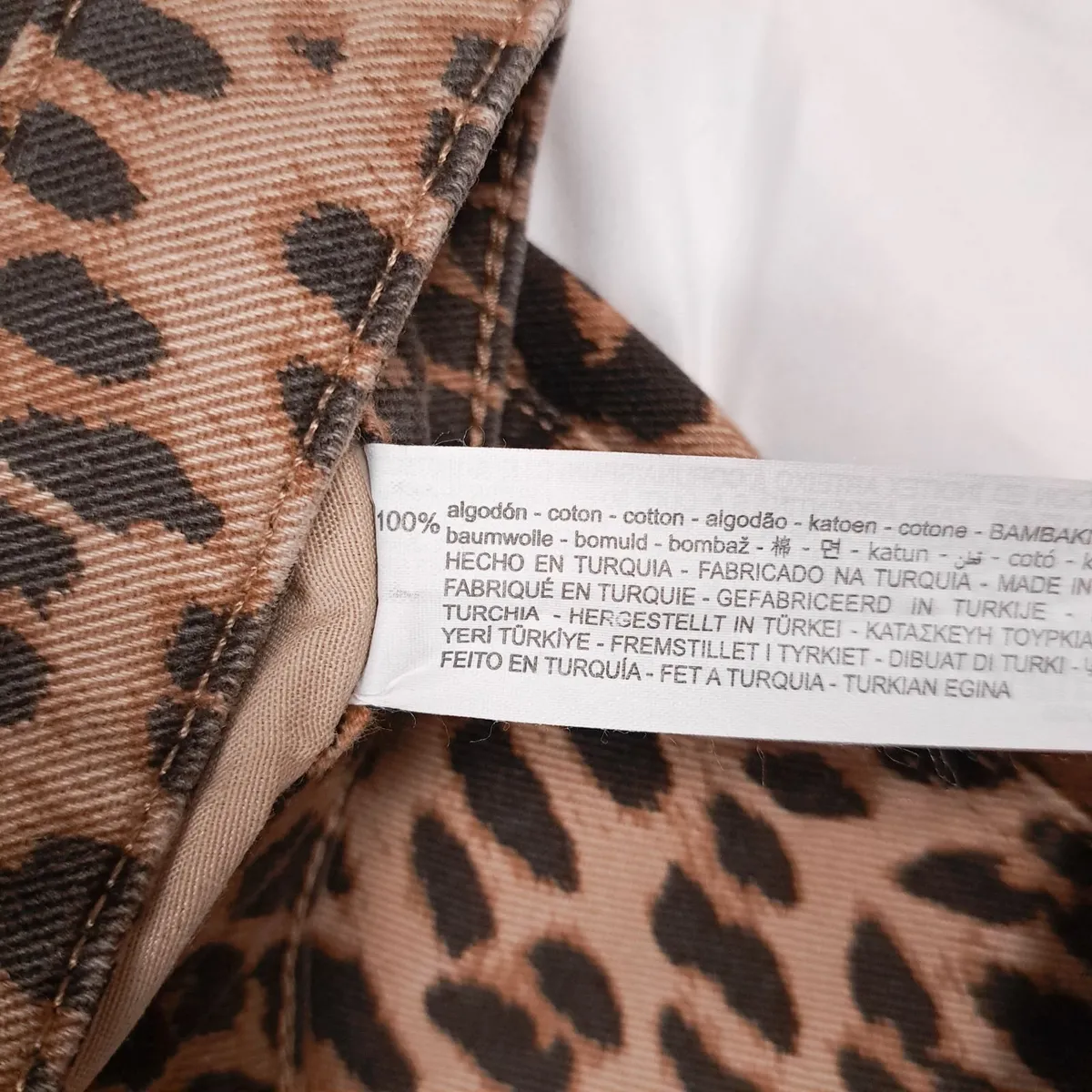 Zara Brown Leopard Denim Midi Skirt Size M - Image 2