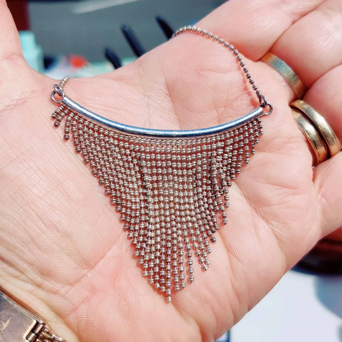 CHUNKY BEADY, 925 Silver, 925 Silver 18"Necklace ! - Image 4