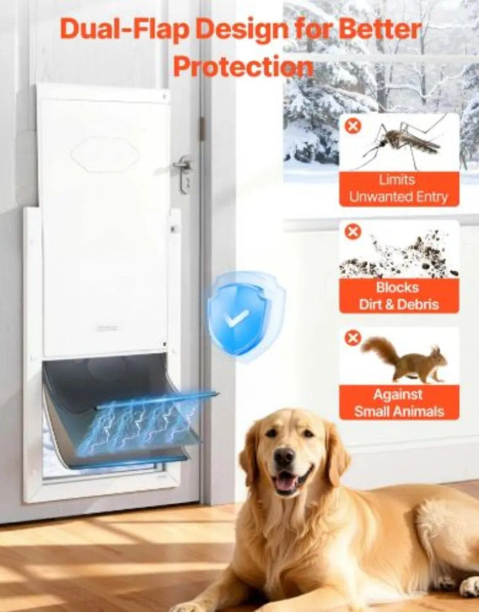 Pet Door X-Large with Three Magnetic Flaps &Metal - Image 2