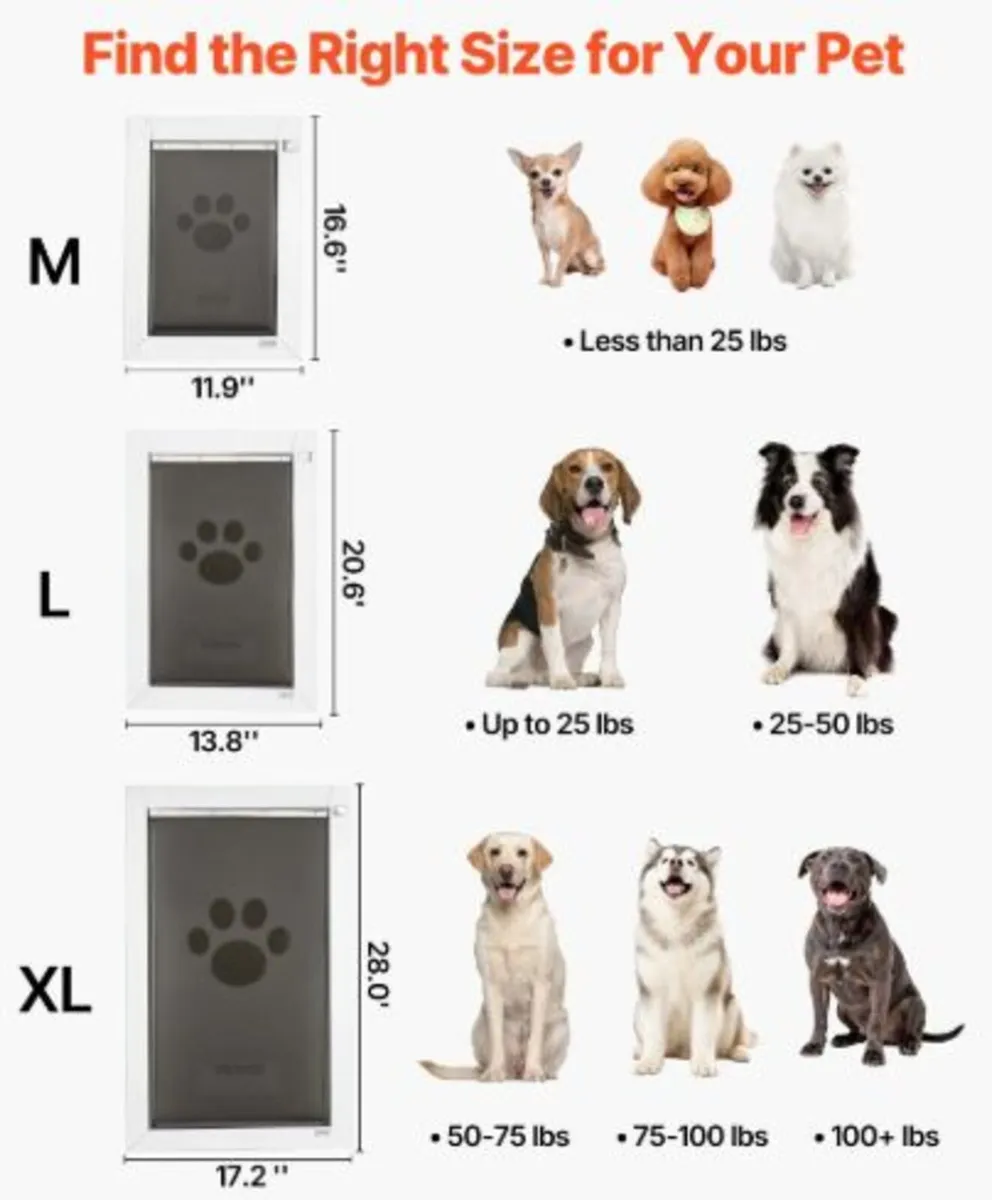 Pet Door X-Large with Three Magnetic Flaps &Metal - Image 3